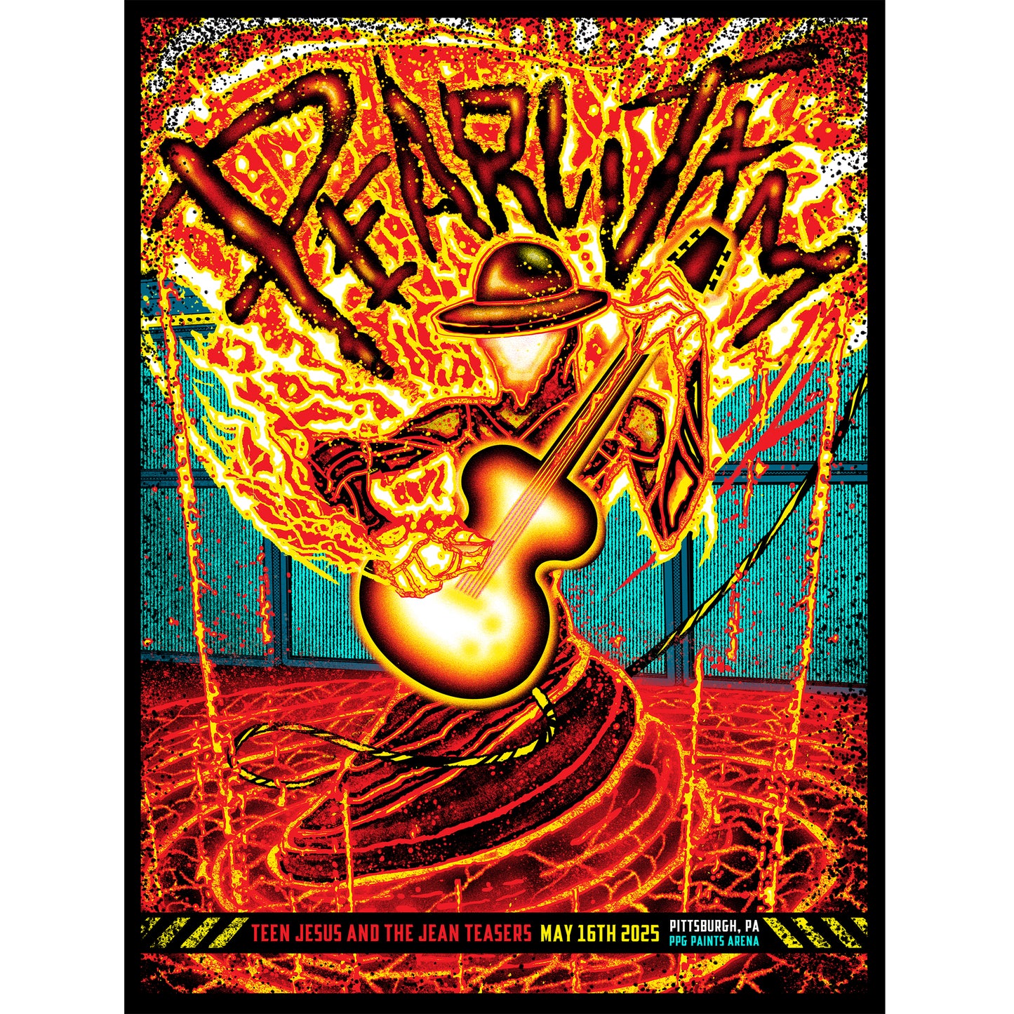 2025 PEARL JAM POSTER - PITTSBURGH, MAY 16TH (ARTIST VARIANT - METALLIC RED)