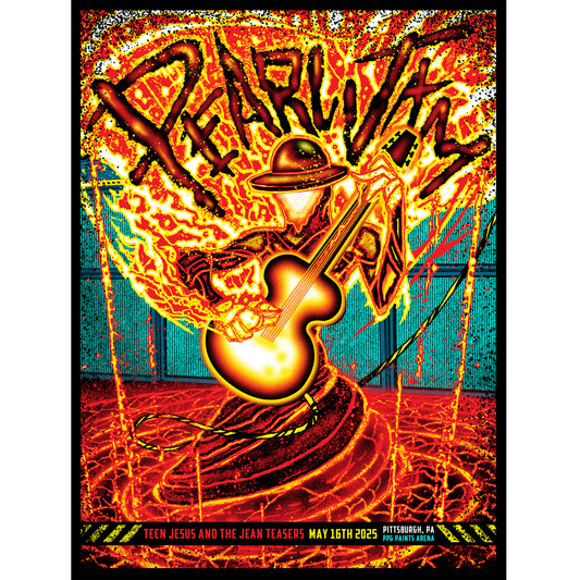 2025 PEARL JAM POSTER - PITTSBURGH, MAY 16TH (ARTIST VARIANT - METALLIC RED)