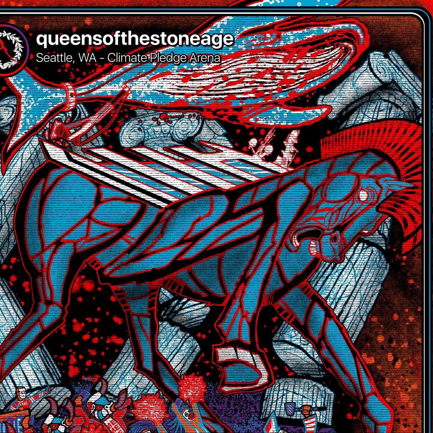 Queens of the Stone Age Poster - Seattle 2023 (regular wite paper)