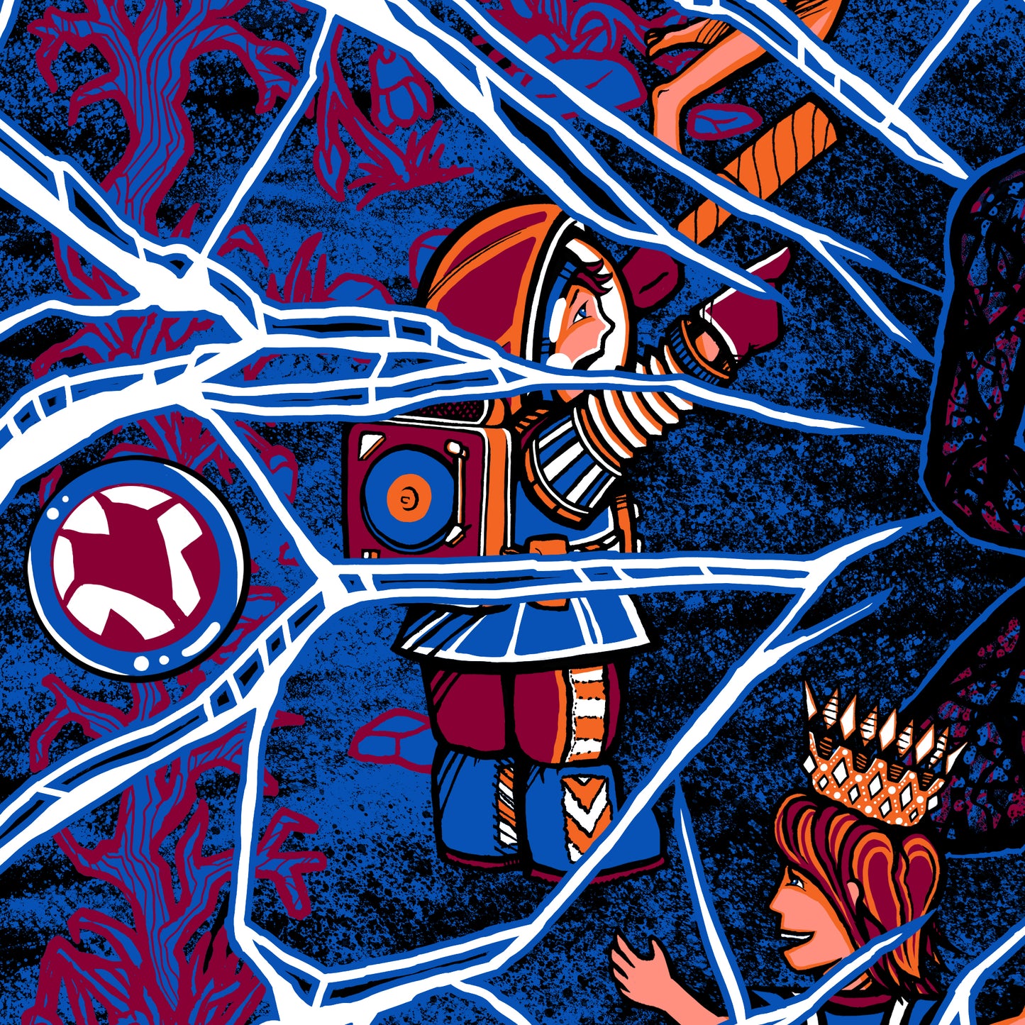 "Cradle Broken Glass" - ART PRINT - BLACK MIRRI FOIL PAPER